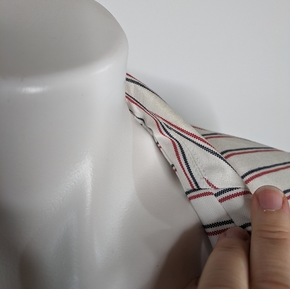 Tommy Hilfiger red white blue striped button up jacket 10 - Picture 4 of 14